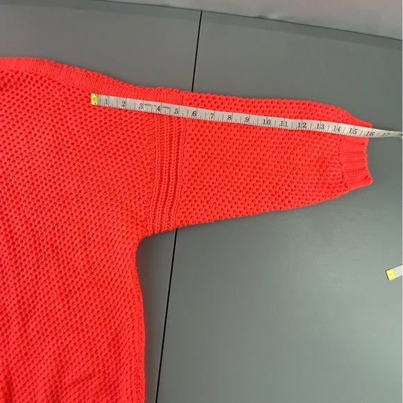 Ted Baker Neon Orange Fishnet Sweater with Bow Tie on Neck - Picture 10 of 12